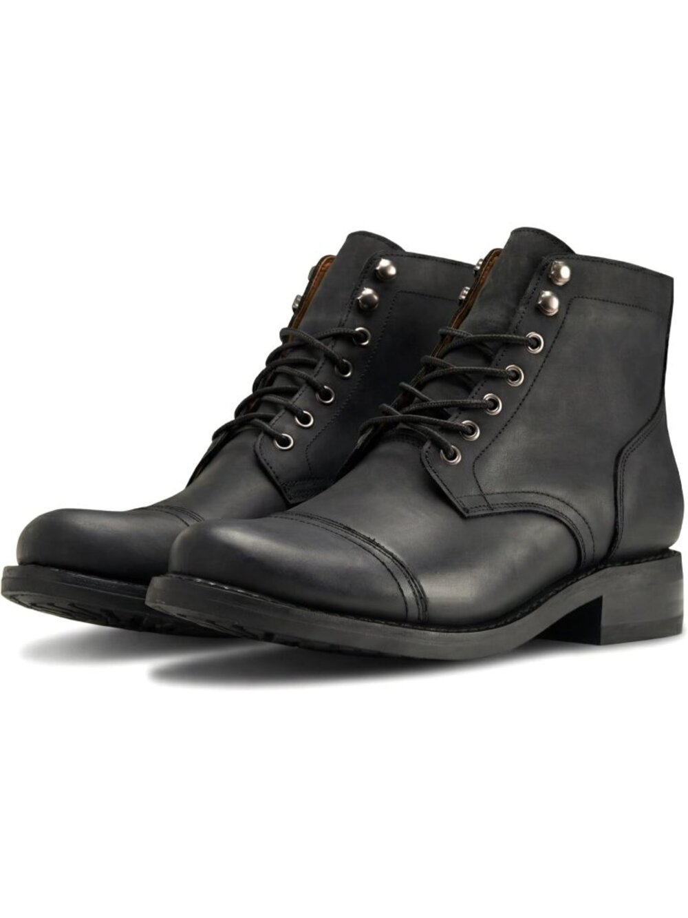 Men's Black Matte Casual Leather Dress Lace Up Ankle Boots Slip on Chukka Boots